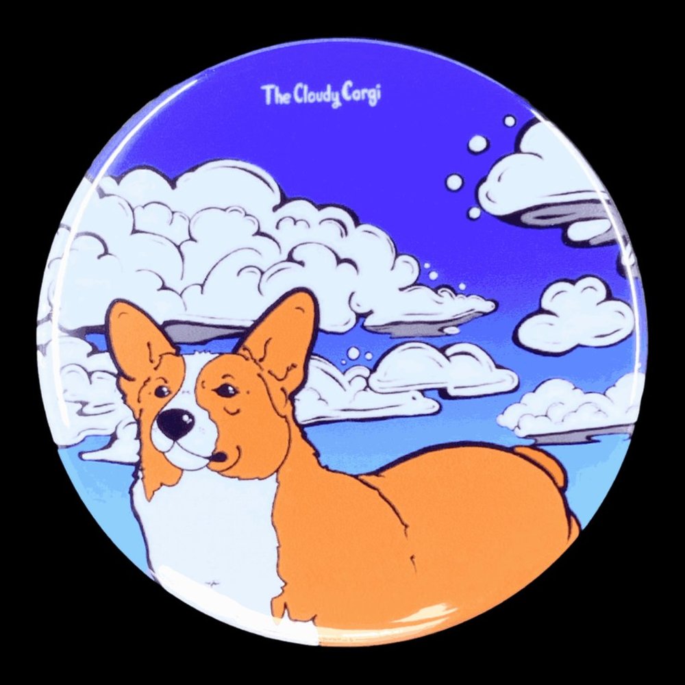 Corgi Dog Cloud Pin Button Badge Accessories Gift